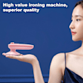 Miniatyrbilde 5 av 5: 1 stk damp/tørr håndholdt mikro dampstrykejern klær dampmaskin mini strykejern rask rynkefjerning for husholdning sovesal reise rose EU