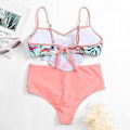Miniatyrbilde 3 av 4: Tankini-badedrakt for kvinner med frynser og polstring, bikini-sett med boyshorts