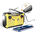 Miniatyrbilde 1 av 5: Nødradio med håndsveiv, bærbar solcelle, AM/FM NOAA værradio med LED-lommelykt
