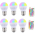 Pikkukuva 1 / 5: 4 kpl E27 Älyohjattu Lamppu Led Rgbw Valo Himmennettävä 3w