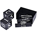 Miniatyrbillede 3 af 5: Træblok Kalender - Evig Blok Måned Dato Display Hjem Kontor Dekoration (sort) (shikai)-yuhao