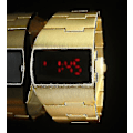Miniatyrbillede 1 af 3: Mode-LED Digitalur Mænd Militær Sportsure Sort Rustfrit Stål Stor Håndled Multifunktionel Elektronisk Armbåndsure Mænd gold red