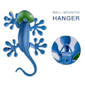 Miniatyrbillede 3 af 5: Metal Gecko Udendørs Vægskulptur, 4 Pak Lizard Vægskulpturer Og Statuer