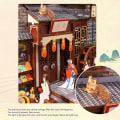 Miniatyrbilde 5 av 5: DIY Bokkrok-sett Dukkehustallhylle Innlegg Alley Modell