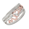 Miniatyrbillede 3 af 3: Mode Hjerteformet Ring Kreativ Ring Mor Finger Ring Moder Ring Gave (Rosenguld, Nummer 9 Stil)