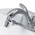 Miniatyrbild 5 av 5: Blandareventil Avledare Sänkkran Vattenkran Delare Adapter För Tvättmaskin. (silver)(1st)