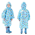 Pikkukuva 2 / 5: Lasten Sadevaatteet, 3D Piirretty Lasten Taaperon Sadetakki Takki Poncho Pojalle Tytölle (Keltainen Leipä) Blue Car S