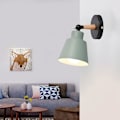 Miniatyrbillede 2 af 4: Retro Industrielle Vægslamper i Smijern + Gummi Træ