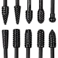 Miniatyrbillede 1 af 5: Rotary Burr Sæt 1/4\" 6mm Fil Rasp Bor Bits Sort Rotary Wolframkarbid Burr