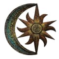 Sol och måne väggdekor Celestial-tema staty hängande metall konstnärlig prydnad för hemmet