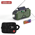 Miniatyrbillede 1 af 5: Ipx5 Vandtæt Autoscan Nødradio Solenergi Håndsvingbar Bærbar Am/fm Radio 2000/ Til Udendørs Med Lommelygte as pic 1