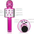 Pikkukuva 2 / 5: Langaton Bluetooth-karaokemikrofoni lapsille, lapsille ja aikuisille syntymäpäiväjuhliin KTV:hen jouluksi Pink