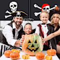 Pikkukuva 5 / 5: 2 kpl Pirattilippua Jolly Roger -kallo Halloween-koriste