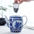 Miniatyrbillede 3 af 5: Blå og Hvid Porcelæn Underglasur Tekande Tekande Rustfri