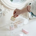 Miniatyrbillede 3 af 5: Transparent Kosmetik Opbevaringsboks Bomuldspind Pude Organizer