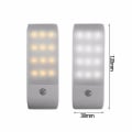 Miniatyrbilde 2 av 2: 12 LED Klesseng nattlys PIR infrarød klistremerke oppladbar