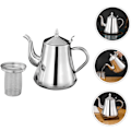 Miniatyrbillede 2 af 7: Rustfrit stål tekande med si, kedel til te, kaffe, ml kedel til kontoret