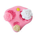 Miniatyrbilde 1 av 4: 4 Størrelser Roser Kakedekorasjon 3D Silikon Fondantform