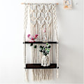 Pikkukuva 4 / 4: Bohemian Macrame-seinävaatehylly, käsin kudottu seinävaate säilytyshylly