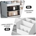 Miniatyrbillede 8 af 8: Kosmetik Opbevaringsboks Robust Pp Materiale Bordplade Organizer Skrivebordsskuffe Opbevaringsboks Hvid
