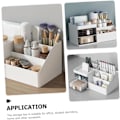 Miniatyrbillede 6 af 8: Kosmetik Opbevaringsboks Robust Pp Materiale Bordplade Organizer Skrivebordsskuffe Opbevaringsboks Hvid