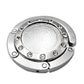Miniatyrbillede 1 af 4: Mode Hjemmekontor Skinnende Rhinestone Foldbar Pungekrog Håndtaske Hanger Holder (2 stk.)