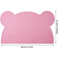 Miniatyrbillede 2 af 5: Silikon Baby Placemat Anti-slip Bordsmåtte Varmebestandig Fødevarekvalitet, Opvaskemaskine Mikrobølgeovn Sikker, Rosa Grå