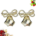 Pikkukuva 3 / 3: 2 kpl Seosliitin Retro Kultapinnoitettu Tupsu Jousi Solmu Kello Rinnassa Delicate Corsage Kaulus Pin Badge (kulta)