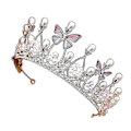 Miniatyrbillede 2 af 3: Prinsesse Diademer Til Piger, Fødselsdagskrone Til Piger Sommerfugl Prinsesse Optræden Disk Hår Model