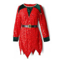 Miniatyrbillede 3 af 5: 3-9 Børne Kostume Outfits Sequin Leggings Cap Sæt 3-4 Years Red