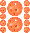 12 stk. hule indendørs pickleball-bolde i PE-materiale, orange mini-træningsgolfbolde