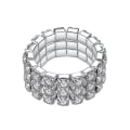 Miniatyrbillede 1 af 5: 3 Rækker Elastisk Krystal Ring Stræk Rhinesten Led Ring Kvinde Pige Smykker