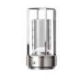 Pikkukuva 1 / 5: Lumison Crystal Lantern pöytälamppu, Kannettava metallipöytälamppu sisä- ja ulkokäyttöön, Ladattava LED-lamppu Silver