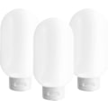 Miniatyrbild 1 av 5: 3-pack 60 ml läckagesäkra plastflaskor för resor, påfyllningsbara, klämbara, presentset