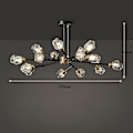 Miniatyrbillede 5 af 5: 115cm Krystal Loftlampe Led Kobber Moderne