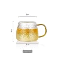Pikkukuva 2 / 5: 2 kpl 420 ml Japanilainen Tee-lasi Hammered Grain-lasista