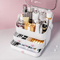 Miniatyrbillede 4 af 4: 3-lags Makeup Smykke Organizer Display Box Vandafvisende