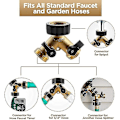 Miniatyrbilde 4 av 5: Solid Messing Hagevannslangekobling Tap Splitter 2-veis