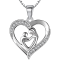 Miniatyrbild 1 av 5: 18k Vitgulds Halsband för Lmell Kvinnor Kärlek Hjärta Hänge med Lmell Swarovski Element Present