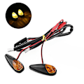 Miniatyrbillede 2 af 5: Motorcykel Blinklys, Universelle Motorcykel Blinklys LED Motorcykel Flush Mount Blinklys Lygte Amber Sort Skal (2 stk