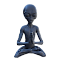 Miniatyrbillede 2 af 4: Mediterende Alien UFO Harpiks Statue Håndværk Bordpynt Skulptur Ornament Hjem Dekorationer
