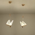 Miniatyrbillede 2 af 5: 17cm Butterfly Chandelier Guld Hængende Lampe Led Akryl Kunst