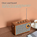Pikkukuva 5 / 5: Retro FM-radio, kannettava puinen Bluetooth-radio, bassokaiutin, handsfree-MP3-soitin, tukee USB/TF-korttia/aux-toistoa