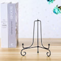 Miniatyrbillede 3 af 5: 2 Pak Iron Display Stativ, Sort Jern Staffeli Plade Display Fotoholder Stativ, Viser Billedrammer, Dekorative Tallerkener, Tablets Og Kunst 4 Tommer 7 inch
