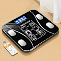 Miniatyrbild 1 av 4: Polaoyi Smart Elektronisk Kroppsfettvåg Badrumsvåg LED App Sammansättningsanalys Bluetooth-anslutning Color Negro