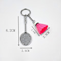 Miniatyrbillede 2 af 5: 2 stk. Nøgleringe Badminton Vedhæng Dekorationer Tredimensionel Nøglering Til Souvenirpræmier Rose Red