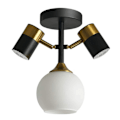 Miniatyrbild 5 av 5: 3-ljus 24 cm Globe Design Flush Mount Lampor Metall Glas