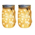 Pikkukuva 1 / 5: Ulkovalaistus Solar String Light 20 LED:tä Solar Mason Jar Lid Set
