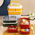 Pikkukuva 3 / 5: Retro söpö japanilainen kani-kaksoiskerroslokeroinen kannettava opiskelijan lounaslaatikko