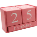 Miniatyrbilde 1 av 5: Trekalender med blokker - Evigvarende blokk-måneds- og datovisning Hjemmekontordekorasjon (rosa)